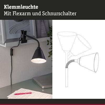 Paulmann Vitis 95430 Klemlamp LED E14 20 W Zwart Paulmann Vitis 95430 Klemlamp LED E14 20 W Zwart