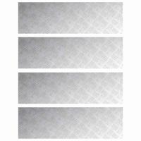 VidaXL Trap tread rechthoekig 4 pcs zilver 100 x 30 cm aluminium - thumbnail