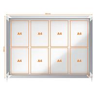 Nobo Premium Plus binnenvitrine, schuifdeuren met hoekslot, magnetisch, 8 x A4 - thumbnail
