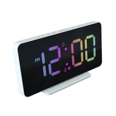 Slim-line Digitale Wekker - Dual Alarmklok - Groot Meerkleurig Display - USB Poort (HCG024) Slim-line Digitale Wekker - Dual Alarmklok - Groot Meerkleurig Display - USB Poort (HCG024)