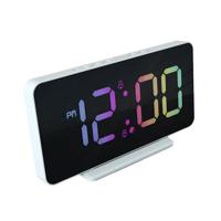 Slim-line Digitale Wekker - Dual Alarmklok - Groot Meerkleurig Display - USB Poort (HCG024) - thumbnail