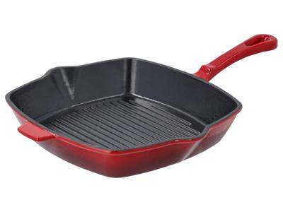 SILVERCREST Gietijzeren grillpan 24 cm (Rood)