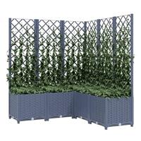 VidaXL Plantenbak met latwerk 120x120x136 cm polypropeen blauwgrijs - thumbnail