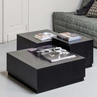 WOOOD Bijzettafel 'Pim' Essen, Set van 3 stuks, kleur zwart - thumbnail