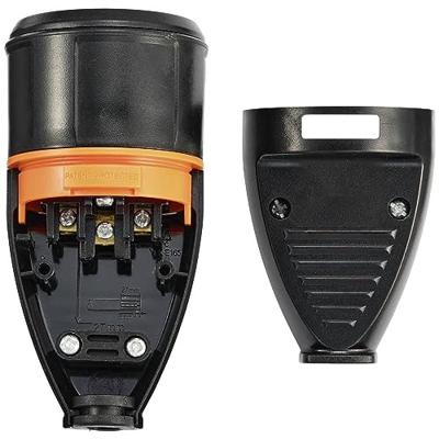 Sygonix SY-5597566 Koppeling met randaarde Kunststof Vergrendelbaar 250 V/AC Zwart, Oranje