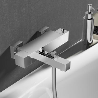 Badkraan Hotbath Bloke 15cm Hartafstand Thermostatisch Opbouw Glans Chroom 2 Greeps Badkraan Hotbath Bloke 15cm Hartafstand Thermostatisch Opbouw Glans Chroom 2 Greeps