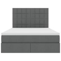 Opslag bed met matras Donkergrijs 140 x 190 cm Nep Leer - thumbnail