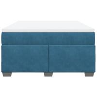 Boxspring met matras fluweel donkerblauw 160x200 cm - thumbnail