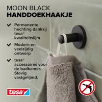 tesa MOON BLACK Handdoekhaak Lijm Metaal - thumbnail