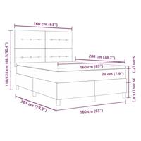 Boxspringbed met matras Lichtgrijs 160 x 200 cm Stof - thumbnail