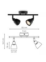 Light depot - LED opbouwspot Aka 2L - 32,5 cm - zwart - Outlet - thumbnail