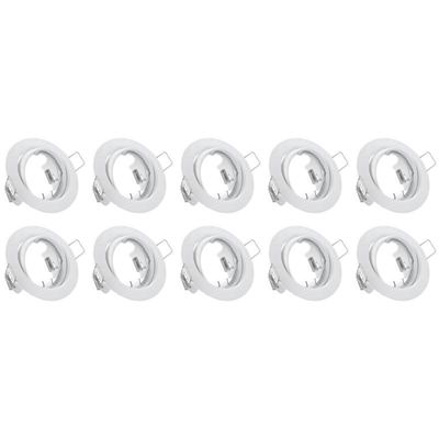 Trion GU10 Inbouwspot Armatuur Set - Wit Aluminium - Kantelbaar - Ø83mm