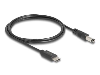 Delock USB-laadkabel USB-C stekker, DC-stekker 5,5 mm 1.00 m Zwart 85397 Delock USB-laadkabel USB-C stekker, DC-stekker 5,5 mm 1.00 m Zwart 85397