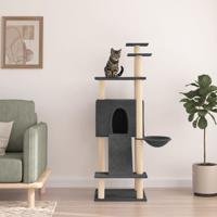 VidaXL Kattenmeubel met sisal krabpalen 153 cm donkergrijs - thumbnail
