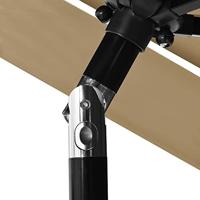 VidaXL Parasol 3-laags met aluminium paal 2,5 m taupe - thumbnail