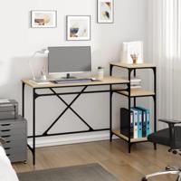Bureau schappen 135x50x90 bewerkt hout en ijzer sonoma eiken - thumbnail