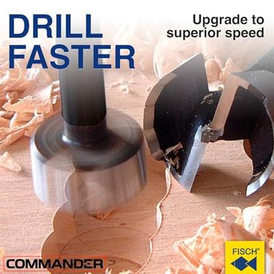 Fisch-Tools Houtboor | d. 22 mm totale lengte 90 mm | schacht-d. 8 mm | 1 stuk - 031702200 031702200 Fisch-Tools Houtboor | d. 22 mm totale lengte 90 mm | schacht-d. 8 mm | 1 stuk - 031702200 031702200