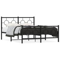 Bedframe met hoofd- en voeteneinde metaal zwart 140x200 cm - thumbnail