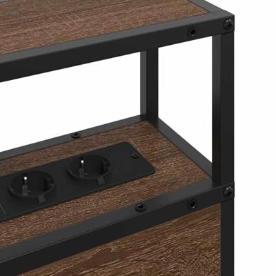 Opberghoofdbord met plank bruin eikenkleur 140 cm Bewerkt hout