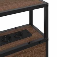 Opberghoofdbord met plank bruin eikenkleur 90 cm Bewerkt hout - thumbnail