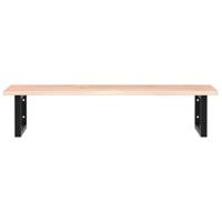 Badkamer wandschap staal en massief eikenhout - thumbnail