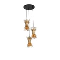 QAZQA Art Deco hanglamp goud 3-lichts - Wesley - thumbnail