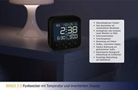 TFA Dostmann 60.2552.01 Wekker Zendergestuurd Zwart Alarmtijden 2 Groot display - thumbnail