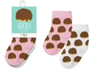 Bossche Bollen sokken 0-6 M Wit/Roze set 2 - thumbnail