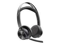 HP Poly Voyager Focus 2 USB-C Headset On Ear headset Computer Bluetooth Stereo Zwart Noise Cancelling Volumeregeling, Microfoon uitschakelbaar (mute) - thumbnail