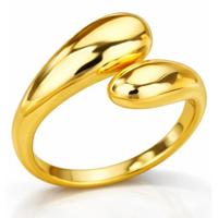 LGT JWLS Dames Ring One Size Goudkleurig Open Vorm - thumbnail