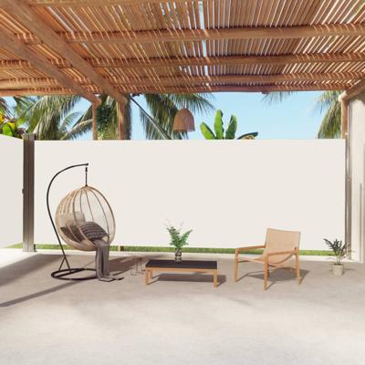 VidaXL Windscherm uittrekbaar 220x1000 cm crèmekleurig