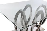 Eettafel Home ESPRIT Staal Gehard glas 160 x 90 x 76 cm - thumbnail