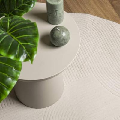 VidaXL Vloerkleed iza laagpolig scandinavisch ø 80 cm crèmekleurig
