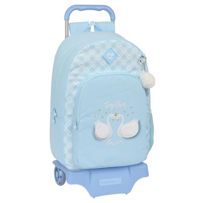 Schoolrugzak met Wielen Glow Lab Cisnes Blauw 30 x 46 x 14 cm