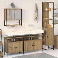 Badkamermeubelset 4 pcs artisanaal eikenkleurig Bewerkt hout - thumbnail