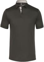 Desoto Polo Donkergroen Jersey Print Contrast Slim Fit - thumbnail