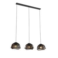 QAZQA Oosterse hanglamp zwart bamboe 3-lichts - Pua - thumbnail