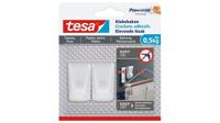 Tesa Klevende Haak, draagkracht 0,5 kg, behang en pleisterwerk, wit, 2 haken en 3 strips - thumbnail