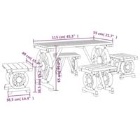 5-delige Tuinset massief vurenhout - thumbnail