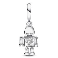 Pandora 792250C01 Hangbedel Bestie Bot Robot zilver-emaille - thumbnail