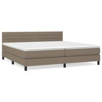 Boxspring met matras stof taupe 200x200 cm - thumbnail