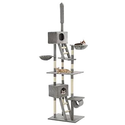 VidaXL Kattenkrabpaal met sisal krabpalen 230-260 cm grijs