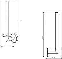 Saqu Nemo reserverolhouder 7x9,8x27,7cm geborsteld brons koper - thumbnail