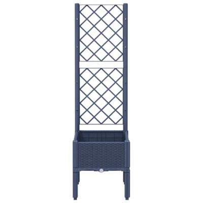 VidaXL Plantenbak met latwerk 40x40x142 cm polypropeen blauwgrijs VidaXL Plantenbak met latwerk 40x40x142 cm polypropeen blauwgrijs