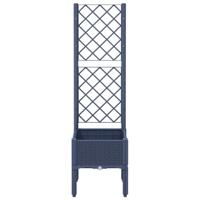 VidaXL Plantenbak met latwerk 40x40x142 cm polypropeen blauwgrijs - thumbnail