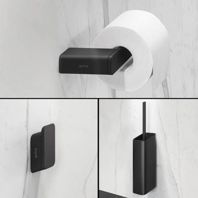 Toiletset Accessoires Geesa Shift Toiletborstel met houder - Toiletrolhouder zonder klep - Handdoekhaak - Zwart Geesa Toiletset Accessoires Geesa Shift Toiletborstel met houder - Toiletrolhouder zonder klep - Handdoekhaak - Zwart Geesa