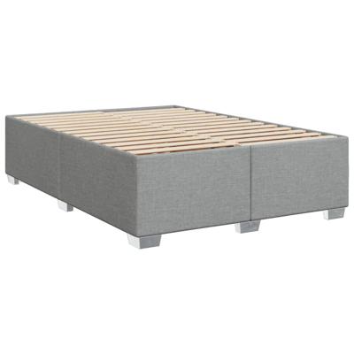 Boxspring met matras stof lichtgrijs 140x200 cm - thumbnail