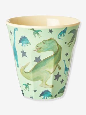Medium melamine kinderbeker DINO PRINT rice 250 ml saliegroen