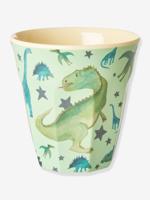 Medium melamine kinderbeker DINO PRINT rice 250 ml saliegroen - thumbnail