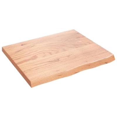 Tafelblad 60x50x(2-4) cm behandeld massief eikenhout lichtbruin